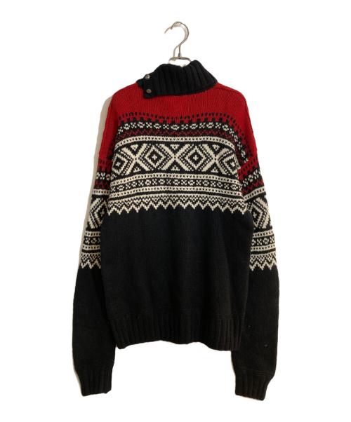 POLO RALPH LAUREN（ポロ・ラルフローレン）POLO RALPH LAUREN (ポロ・ラルフローレン) HAND KNIT ハイネックボタンニット ブラック サイズ:Mの古着・服飾アイテム