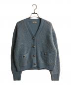 ROPEロペ）の古着「ショート丈 Vネックニットカーディガン」｜スカイブルー