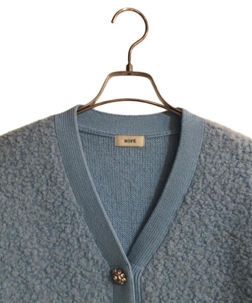 ROPE（ロペ）ROPE (ロペ) ショート丈 Vネックニットカーディガン スカイブルー サイズ:FREEの古着・服飾アイテム