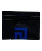 VERSACEヴェルサーチェ）の古着「グリークモチーフカードケース」｜ブラック×ブルー