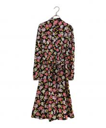 Kate Spade（ケイトスペード）の古着「フラワープリントシャツワンピース」｜ブラック