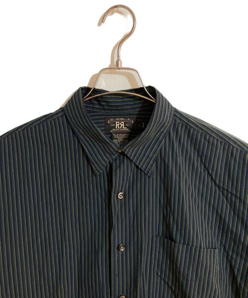 RRL（ダブルアールエル）RRL (ダブルアールエル) ストライプシャツ グリーン サイズ:Lの古着・服飾アイテム