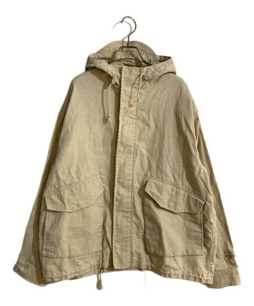stussy（ステューシー）stussy (ステューシー) Short Parka Waxed Linen/ショートパーカー ワックスド リネン ベージュ サイズ:Mの古着・服飾アイテム