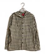 SUPREMEシュプリーム）の古着「mini plaid hooded shirt/ミニプレイドフードシャツ」｜アイボリー