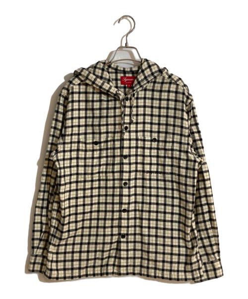 SUPREME（シュプリーム）Supreme (シュプリーム) mini plaid hooded shirt/ミニプレイドフードシャツ アイボリー サイズ:Sの古着・服飾アイテム
