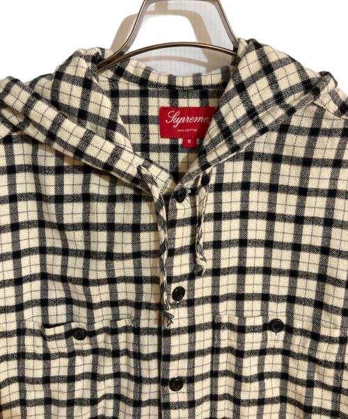 SUPREME（シュプリーム）Supreme (シュプリーム) mini plaid hooded shirt/ミニプレイドフードシャツ アイボリー サイズ:Sの古着・服飾アイテム