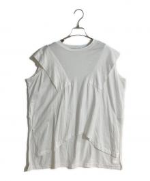 ENFOLD（エンフォルド）の古着「PANEL-SLEEVE T-SHIRT/パネルスリーブ Tシャツ」｜ホワイト