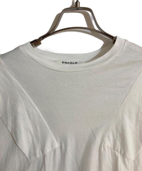ENFOLD（エンフォルド）ENFOLD (エンフォルド) PANEL-SLEEVE T-SHIRT/パネルスリーブ Tシャツ ホワイト サイズ:Mの古着・服飾アイテム