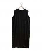 JULY NINEジュライナイン）の古着「リネンノースリーブワンピース」｜ブラック
