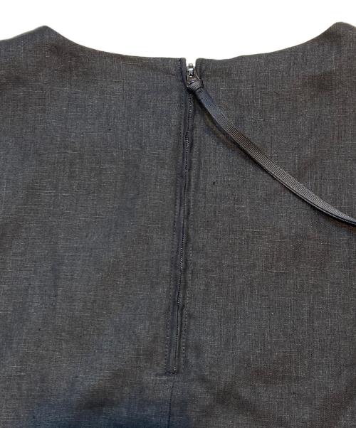 JULY NINE（ジュライナイン）JULY NINE (ジュライナイン) リネンノースリーブワンピース ブラック サイズ:Lの古着・服飾アイテム