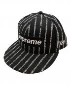 SUPREME×New Eraシュプリーム×ニューエラ）の古着「text stripe cap/テキスト ストライプ キャップ」｜ブラック