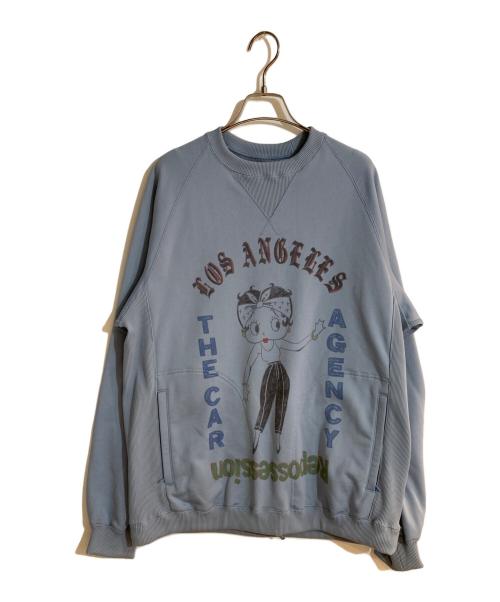 Black Weirdos（ブラック ウィドース）Black Weirdos (ブラック ウィドース) CREWNECK SWEAT SHIRT (BETTY) スカイブルー サイズ:Sの古着・服飾アイテム