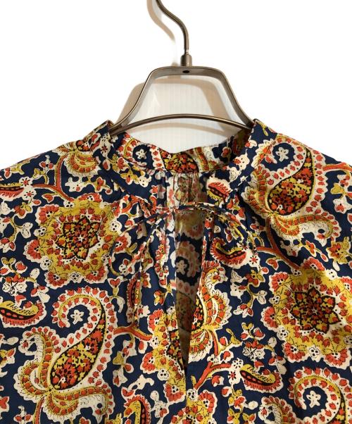 SOULEIADO（ソレイアード）SOULEIADO (ソレイアード) ドットケララ プリントブラウス ネイビー サイズ:36の古着・服飾アイテム