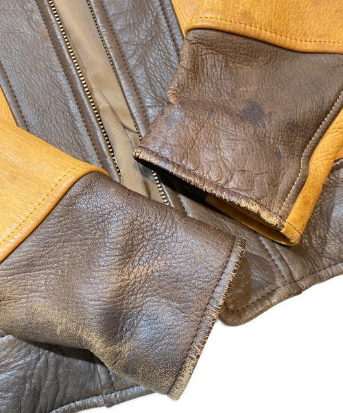 Y'2LEATHER（ワイツーレザー）Y'2LEATHER (ワイツーレザー) ディアレザーライダースジャケット ブラウン サイズ:36の古着・服飾アイテム