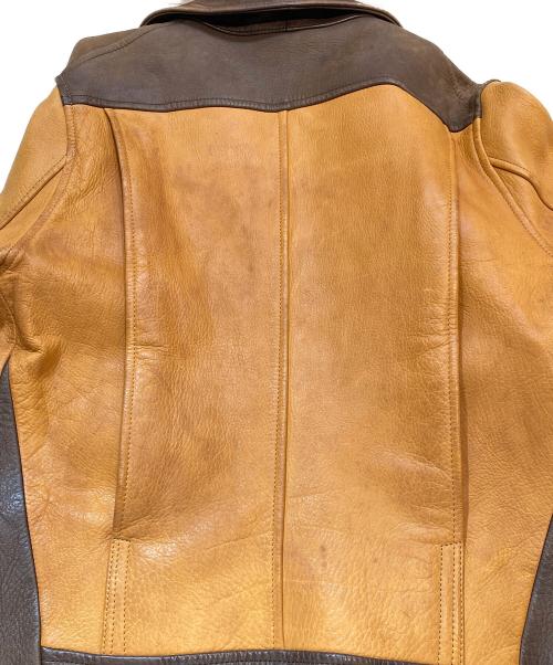 Y'2LEATHER（ワイツーレザー）Y'2LEATHER (ワイツーレザー) ディアレザーライダースジャケット ブラウン サイズ:36の古着・服飾アイテム