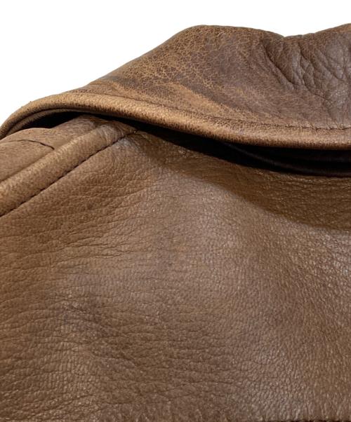 Y'2LEATHER（ワイツーレザー）Y'2LEATHER (ワイツーレザー) ディアレザーライダースジャケット ブラウン サイズ:36の古着・服飾アイテム