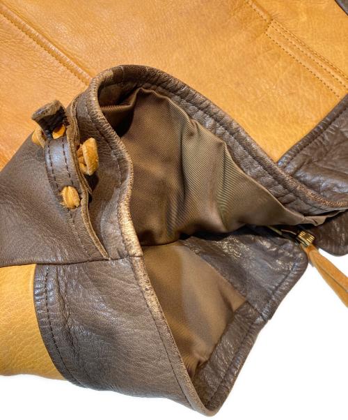 Y'2LEATHER（ワイツーレザー）Y'2LEATHER (ワイツーレザー) ディアレザーライダースジャケット ブラウン サイズ:36の古着・服飾アイテム