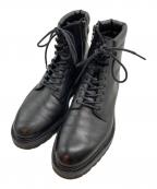 W.Hダブルエイチ）の古着「フンシャルカーフレザー サイドジップ コンバットブーツ」｜ブラック