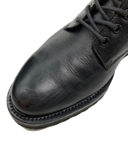 W.H（ダブルエイチ）W.H (ダブルエイチ) フンシャルカーフレザー サイドジップ コンバットブーツ ブラック サイズ:7の古着・服飾アイテム