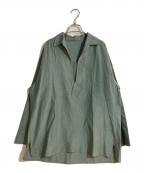 Caleカル）の古着「シルクコットンシャンブレーシャツ」｜グリーン