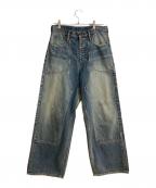 SUGARHILL×UNUSEDシュガーヒル×アンユーズド）の古着「FADED DOUBLE KNEE DENIM PANTS」｜インディゴ