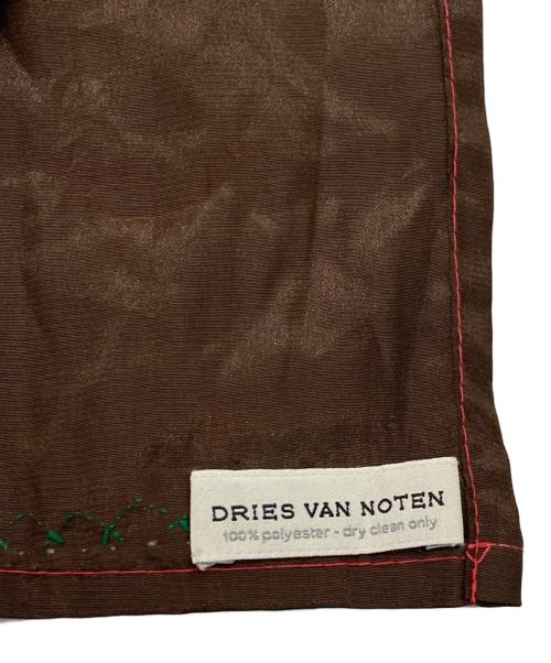 DRIES VAN NOTEN（ドリスヴァンノッテン）DRIES VAN NOTEN (ドリスヴァンノッテン) 刺繍ストール ブラウンの古着・服飾アイテム