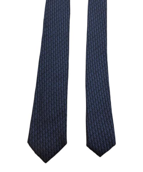 Christian Dior（クリスチャン ディオール）Christian Dior (クリスチャン ディオール) トロッターパターンシルクネクタイ ネイビー サイズ:不明の古着・服飾アイテム