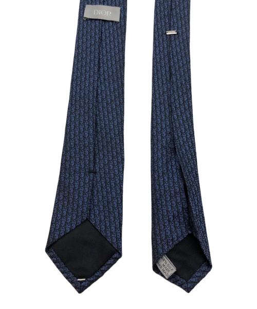 Christian Dior（クリスチャン ディオール）Christian Dior (クリスチャン ディオール) トロッターパターンシルクネクタイ ネイビー サイズ:不明の古着・服飾アイテム