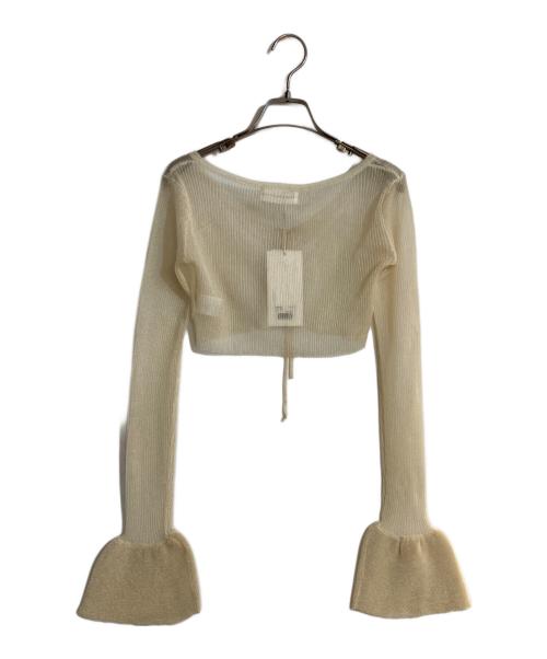 ANDMARY（アンドマリー）andmary (アンドマリー) Sheer ribbon cardigan/シアリボンカーディガン ベージュ サイズ:FREE 未使用品の古着・服飾アイテム
