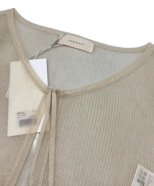 ANDMARY（アンドマリー）andmary (アンドマリー) Sheer ribbon cardigan/シアリボンカーディガン ベージュ サイズ:FREE 未使用品の古着・服飾アイテム