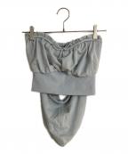 darichダーリッチ）の古着「コルセットリブスウェットベアトップ」｜サックスブルー