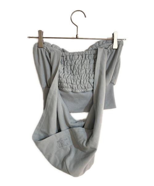 darich（ダーリッチ）Darich (ダーリッチ) コルセットリブスウェットベアトップ サックスブルー サイズ:FREEの古着・服飾アイテム