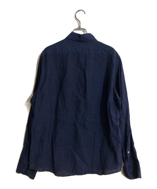 giannetto（ジャンネット）giannetto (ジャンネット) vinci fit リネンカッタウェイシャツ ネイビー サイズ:42の古着・服飾アイテム