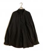 COMOLIコモリ）の古着「KHADIコットンWレイヤー コモリシャツ」｜ブラック
