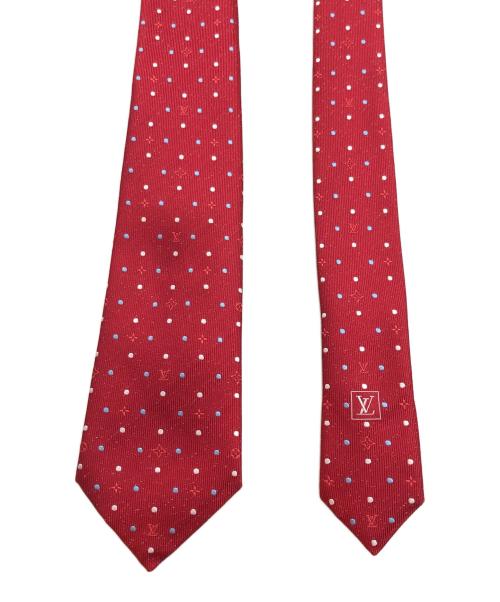 LOUIS VUITTON（ルイ ヴィトン）LOUIS VUITTON (ルイ ヴィトン) モノグラム刺繍ネクタイ レッド サイズ:不明の古着・服飾アイテム