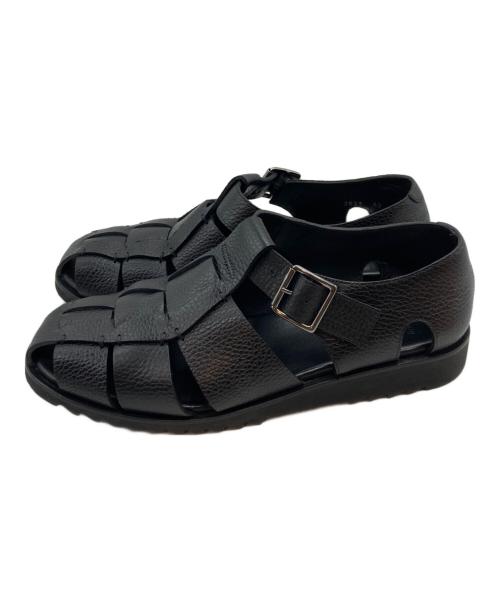 PARABOOT（パラブーツ）PARABOOT (パラブーツ) BEAMS F (ビームスエフ) PACIFIC グレインレザーグルカサンダル ブラック サイズ:42の古着・服飾アイテム