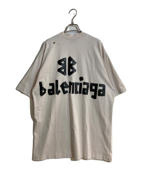 BALENCIAGA（バレンシアガ）BALENCIAGA (バレンシアガ) Tape Type Tシャツ ミディアムフィット アイボリー サイズ:Sの古着・服飾アイテム