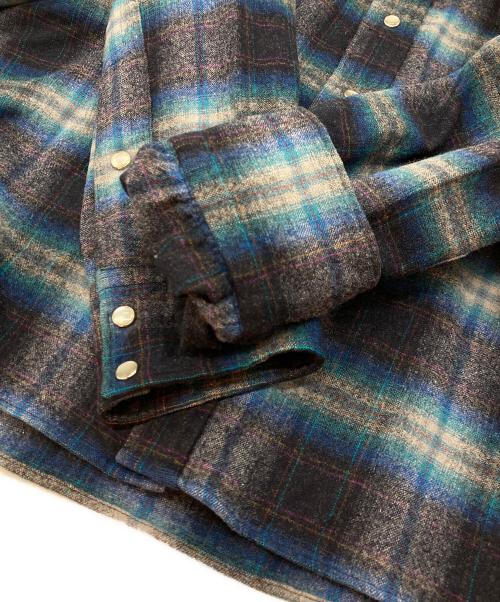 PENDLETON（ペンドルトン）PENDLETON (ペンドルトン) オンブレチェックウールウエスタンシャツ ブルー サイズ:XLの古着・服飾アイテム