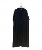 Cotton House Ayaコットンハウス アヤ）の古着「リネン混シャツワンピース」｜ブラック