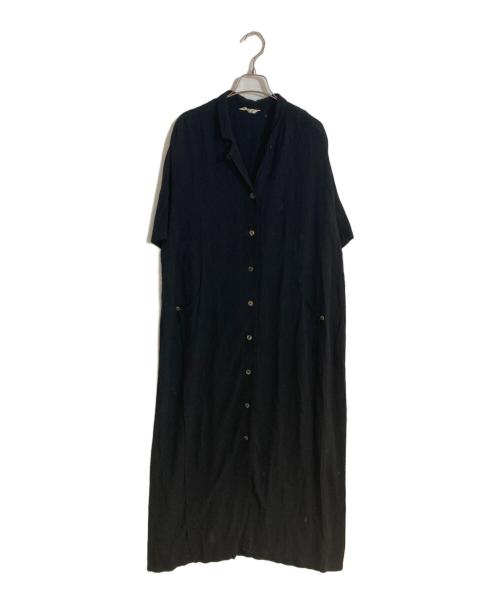 Cotton House Aya（コットンハウス アヤ）Cotton House Aya (コットンハウス アヤ) リネン混シャツワンピース ブラック サイズ:不明の古着・服飾アイテム