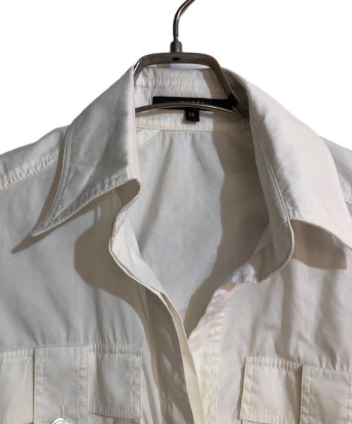GUCCI（グッチ）GUCCI (グッチ) コットンシャツブラウス ベージュ サイズ:38の古着・服飾アイテム