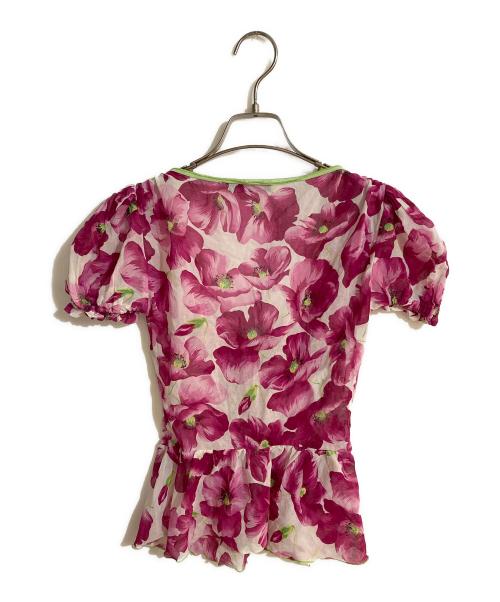 DOLCE & GABBANA（ドルチェ＆ガッバーナ）DOLCE & GABBANA (ドルチェ＆ガッバーナ) 花柄パフスリーブバルーンブラウス ピンク サイズ:38の古着・服飾アイテム
