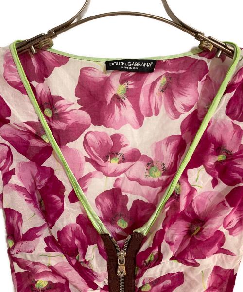 DOLCE & GABBANA（ドルチェ＆ガッバーナ）DOLCE & GABBANA (ドルチェ＆ガッバーナ) 花柄パフスリーブバルーンブラウス ピンク サイズ:38の古着・服飾アイテム