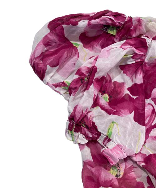 DOLCE & GABBANA（ドルチェ＆ガッバーナ）DOLCE & GABBANA (ドルチェ＆ガッバーナ) 花柄パフスリーブバルーンブラウス ピンク サイズ:38の古着・服飾アイテム