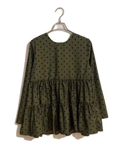 TORRAZZO DONNA（トラッゾドンナ）TORRAZZO DONNA (トラッゾドンナ) 水玉ティアードブラウス グリーン サイズ:Freeの古着・服飾アイテム