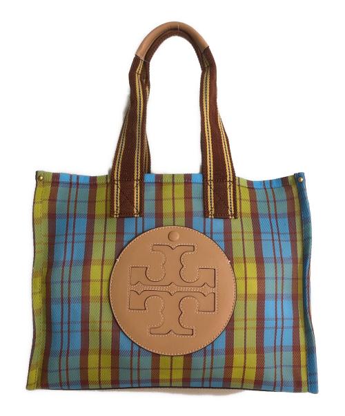 TORY BURCH（トリーバーチ）TORY BURCH (トリーバーチ) ELLA MESH SMALL MARKET TOTE ブルーの古着・服飾アイテム