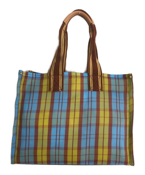 TORY BURCH（トリーバーチ）TORY BURCH (トリーバーチ) ELLA MESH SMALL MARKET TOTE ブルーの古着・服飾アイテム