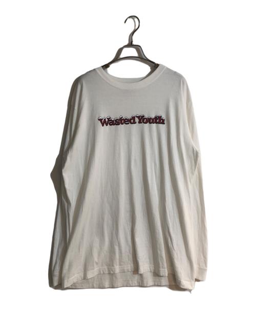 creative drug store（クリエイティヴドラッグストア）CREATIVE DRUG STORE (クリエイティヴドラッグストア) Wasted Youth (ウエステッド ユース) ロングスリーブカットソー ホワイト サイズ:XLの古着・服飾アイテム