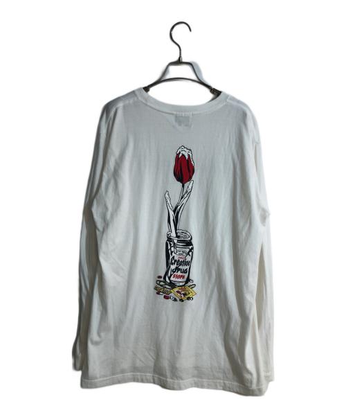 creative drug store（クリエイティヴドラッグストア）CREATIVE DRUG STORE (クリエイティヴドラッグストア) Wasted Youth (ウエステッド ユース) ロングスリーブカットソー ホワイト サイズ:XLの古着・服飾アイテム