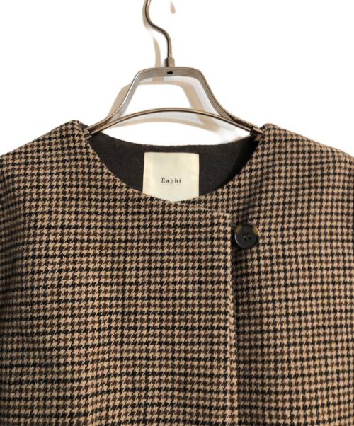 Eaphi（エフィ）Eaphi (エフィ) 千鳥格子コート ブラウン サイズ:FREEの古着・服飾アイテム